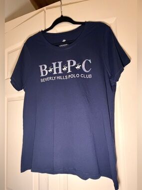 Beverly Hills Polo Club Purple Crewneck Tee with White Logo